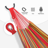 10 フィート ファブリック コットン ハンモック ベッド、省スペース スチール スタンド付き、トロピカル (耐荷重 450 ポンド、プレミアム キャリーバッグ付属)