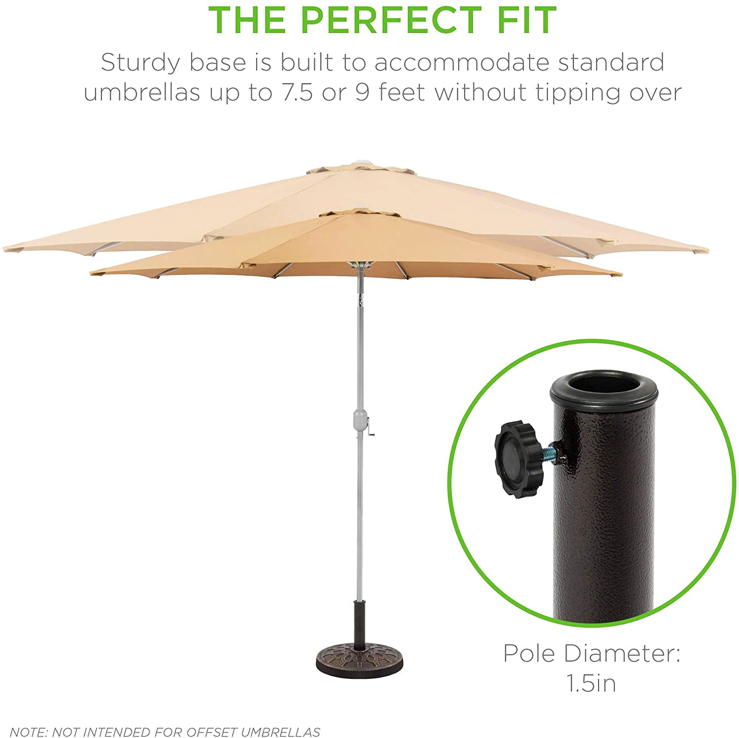 27.5 ポンド 円形織り 樹脂製パティオ傘ベース アンティークブロンズ