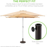 27.5 ポンド 円形織り 樹脂製パティオ傘ベース アンティークブロンズ