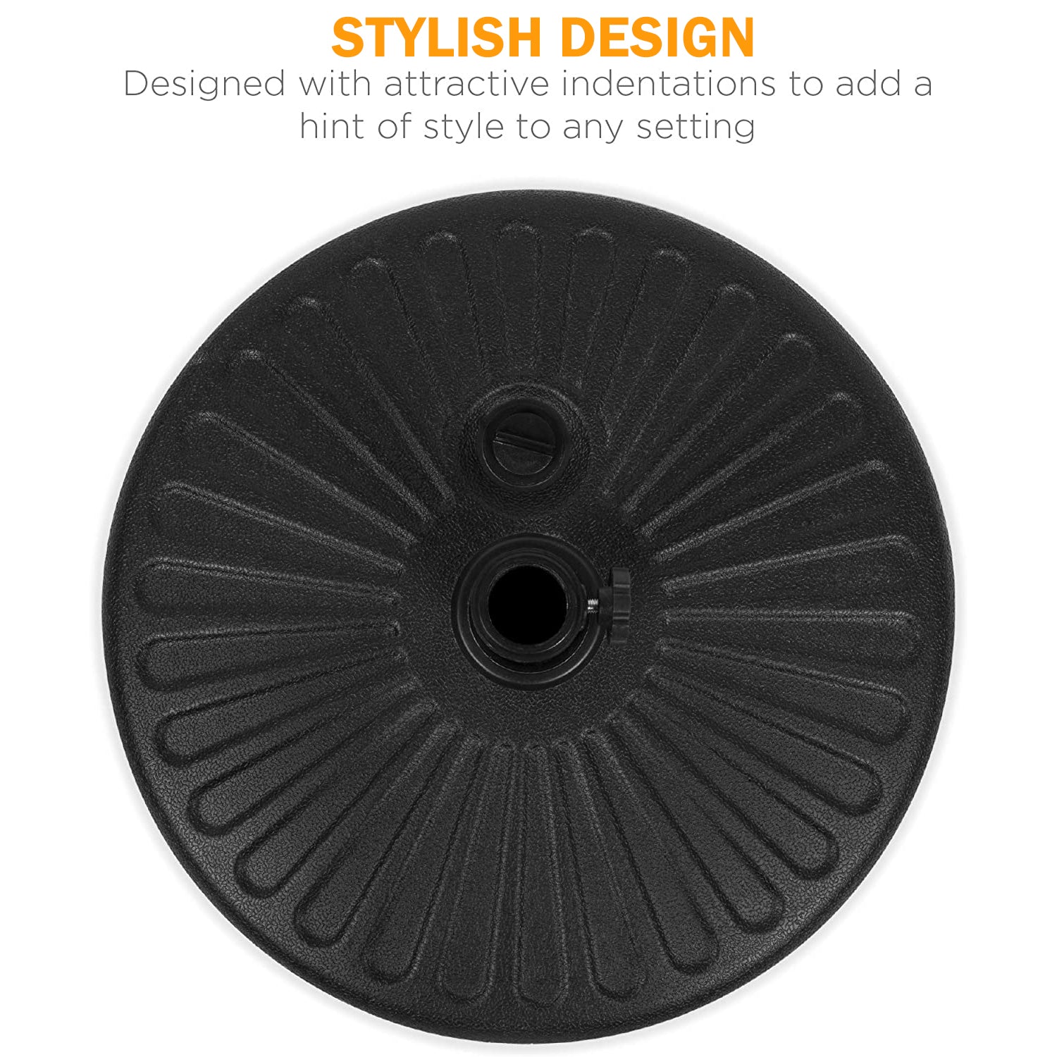 20インチ 丸型プラスチック製パティオ傘ベース(黒)