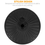 20インチ 丸型プラスチック製パティオ傘ベース(黒)