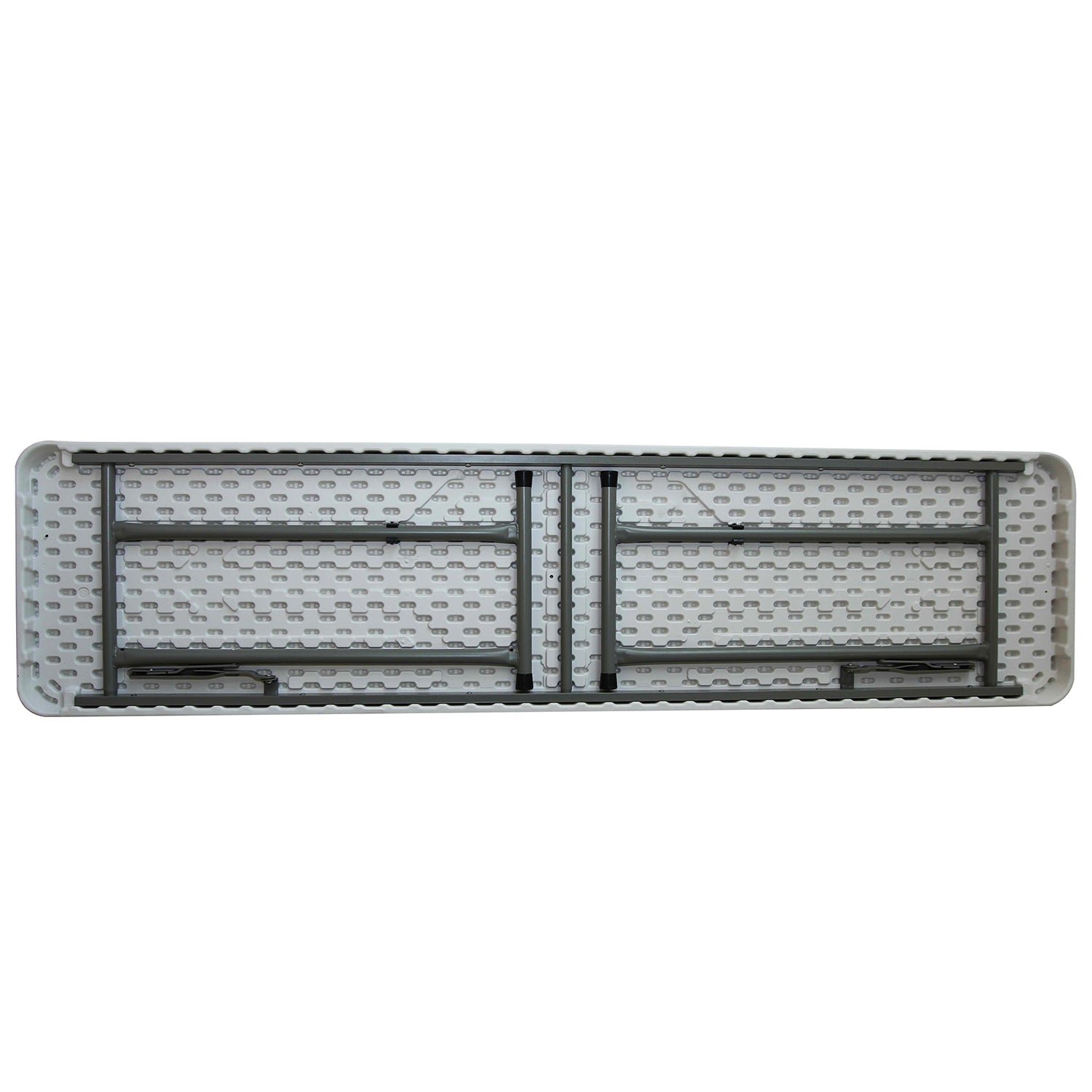 長方形プラスチックとスチールの折りたたみ式屋外ピクニックテーブル