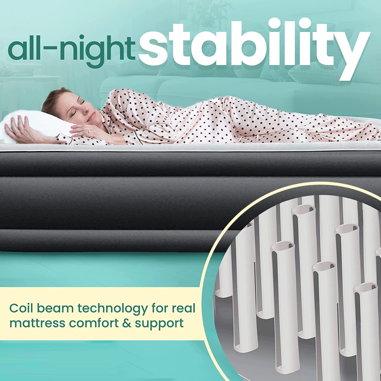 18インチ クイーンデラックスエアベッド(ポンプ内蔵)