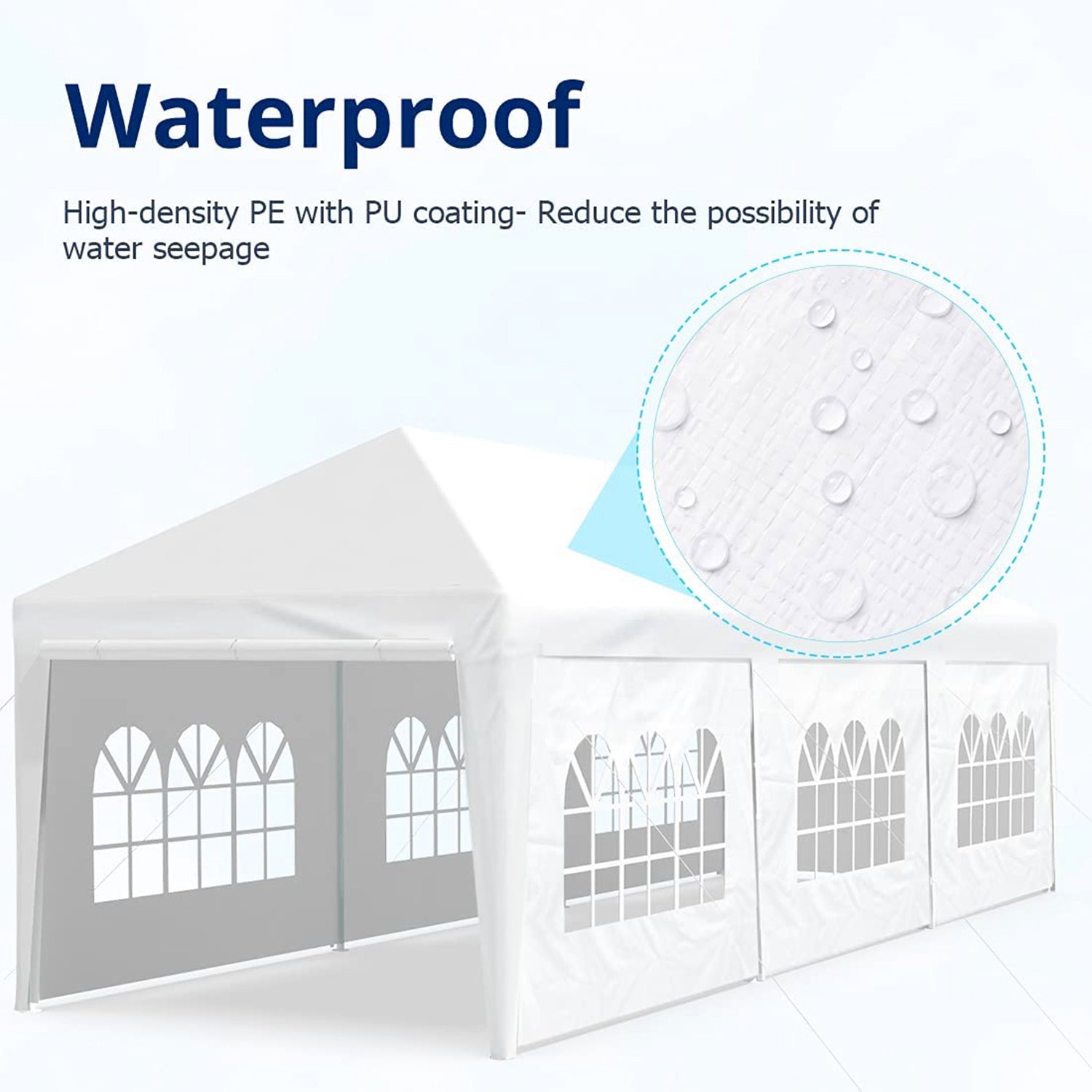 10フィート x 30フィート ホワイト キャノピー テント 頑丈なウェディング パーティー テント キャノピー 取り外し可能なサイドウォール 8 枚付き