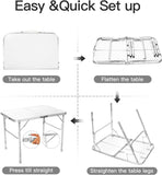 高さ26インチの長方形アルミ製折りたたみ式ポータブル屋外ピクニックテーブル