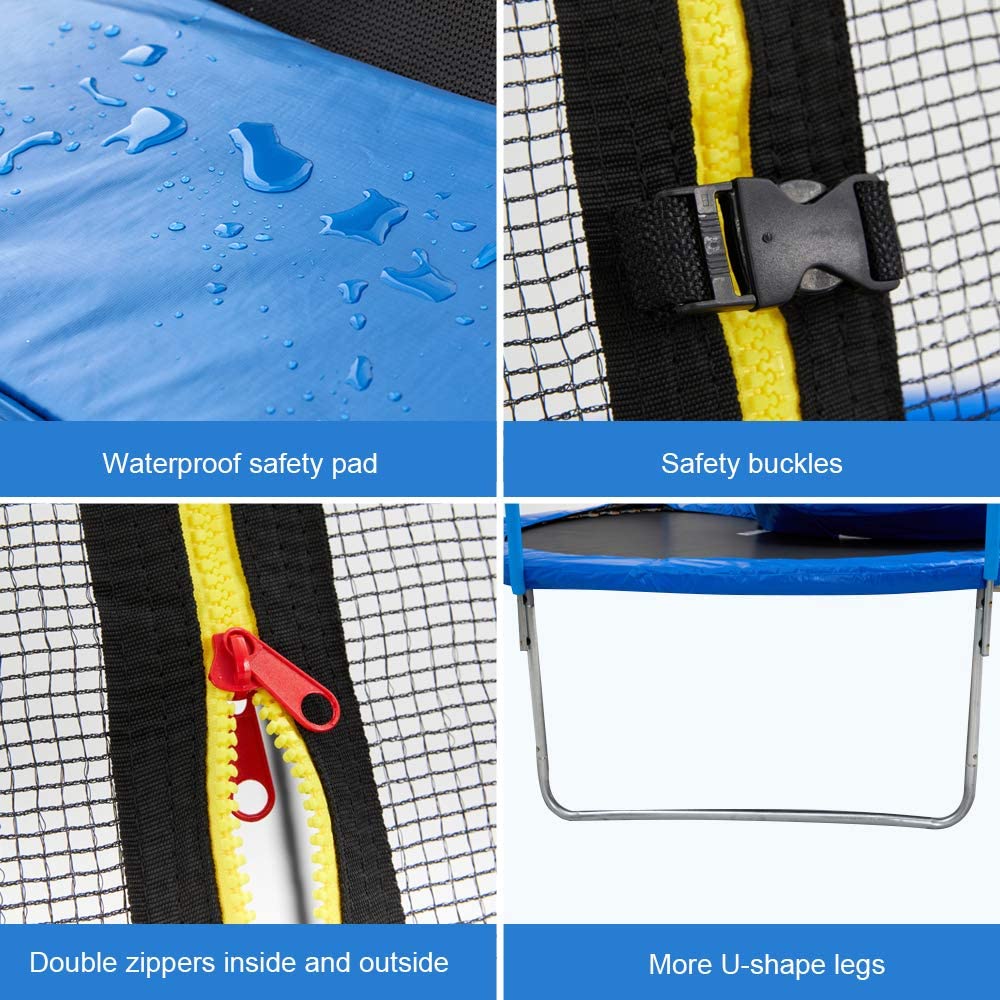 安全囲いネットとはしご付き 10 フィート円形トランポリン