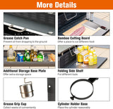 4バーナープロパンガスグリル(グリドルトップ付き、黒)