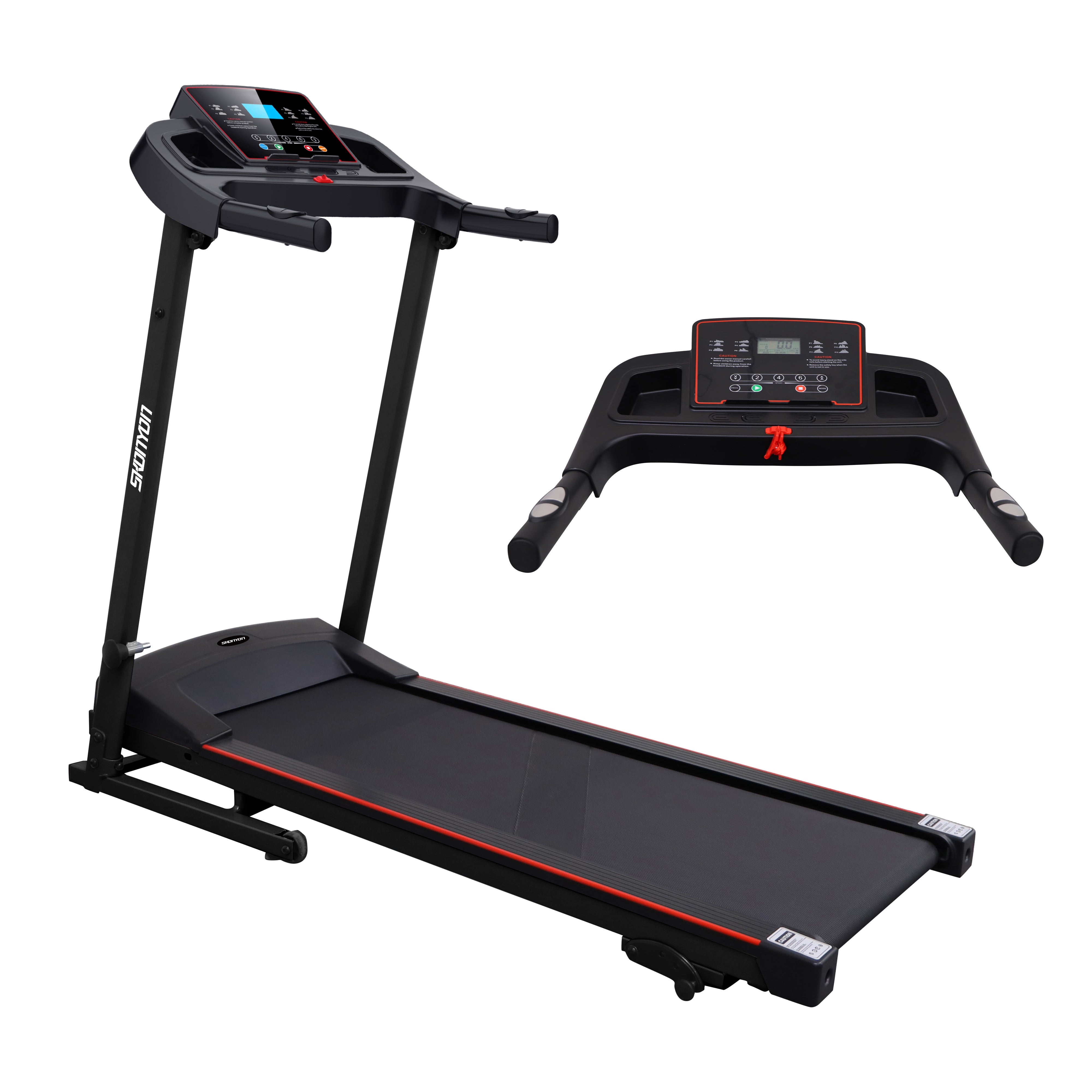 SKONYON Electric Folding Treadmill 2.0 HP for Home Use, Easy Assembly Compact Running Machine with Speaker and Cup Holder