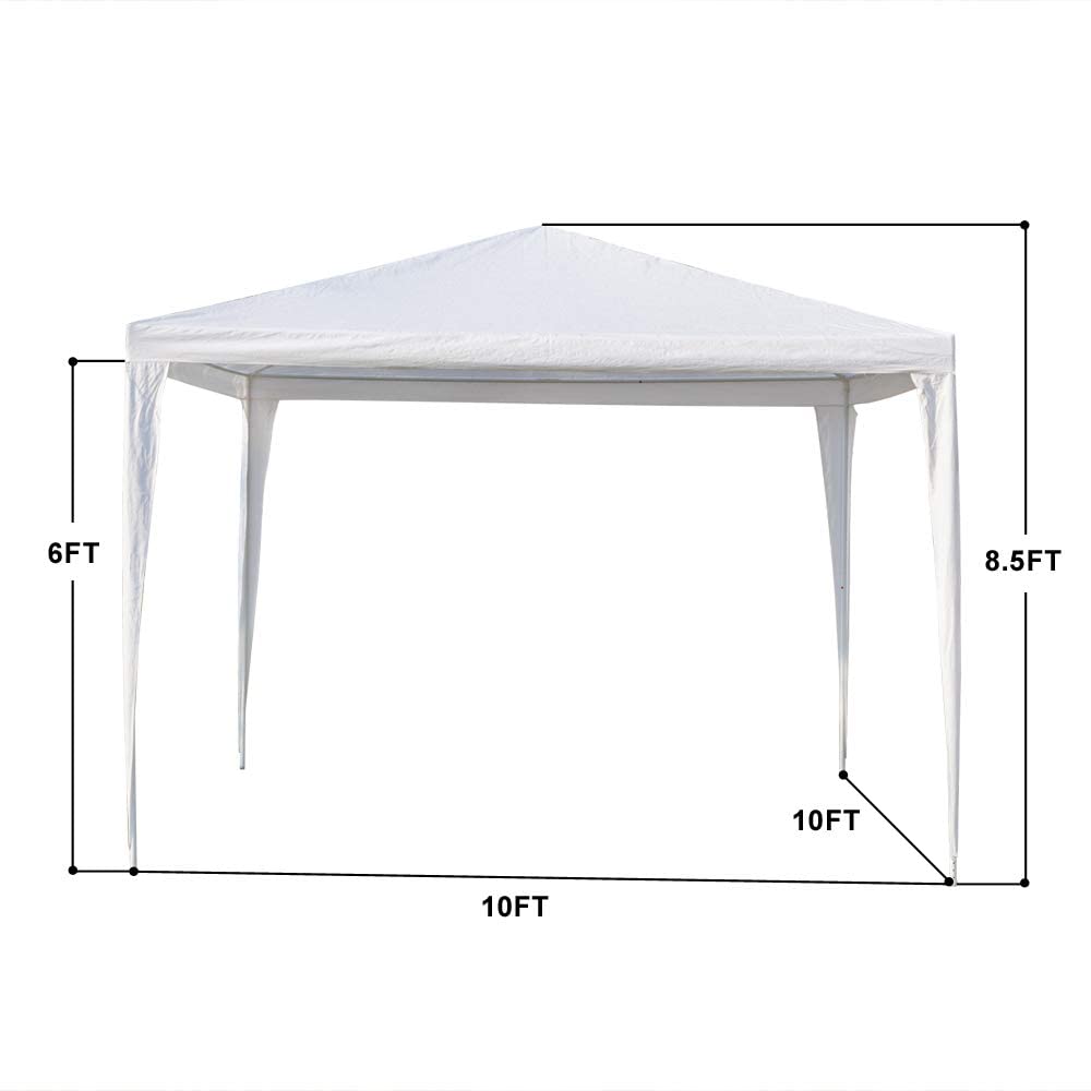 10 ft. x 10 ft. White Canopy Tent Heavy-Duty Wedding Party Tent Canopy