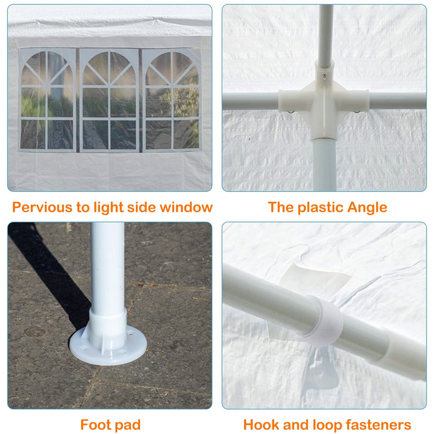 10 ft. x 30 ft. White Canopy Tent Heavy-Duty Wedding Party Tent Canopy with 5 Removable Side Walls