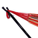 10 フィート ファブリック コットン ハンモック ベッド、省スペース スチール スタンド付き、トロピカル (耐荷重 450 ポンド、プレミアム キャリーバッグ付属)