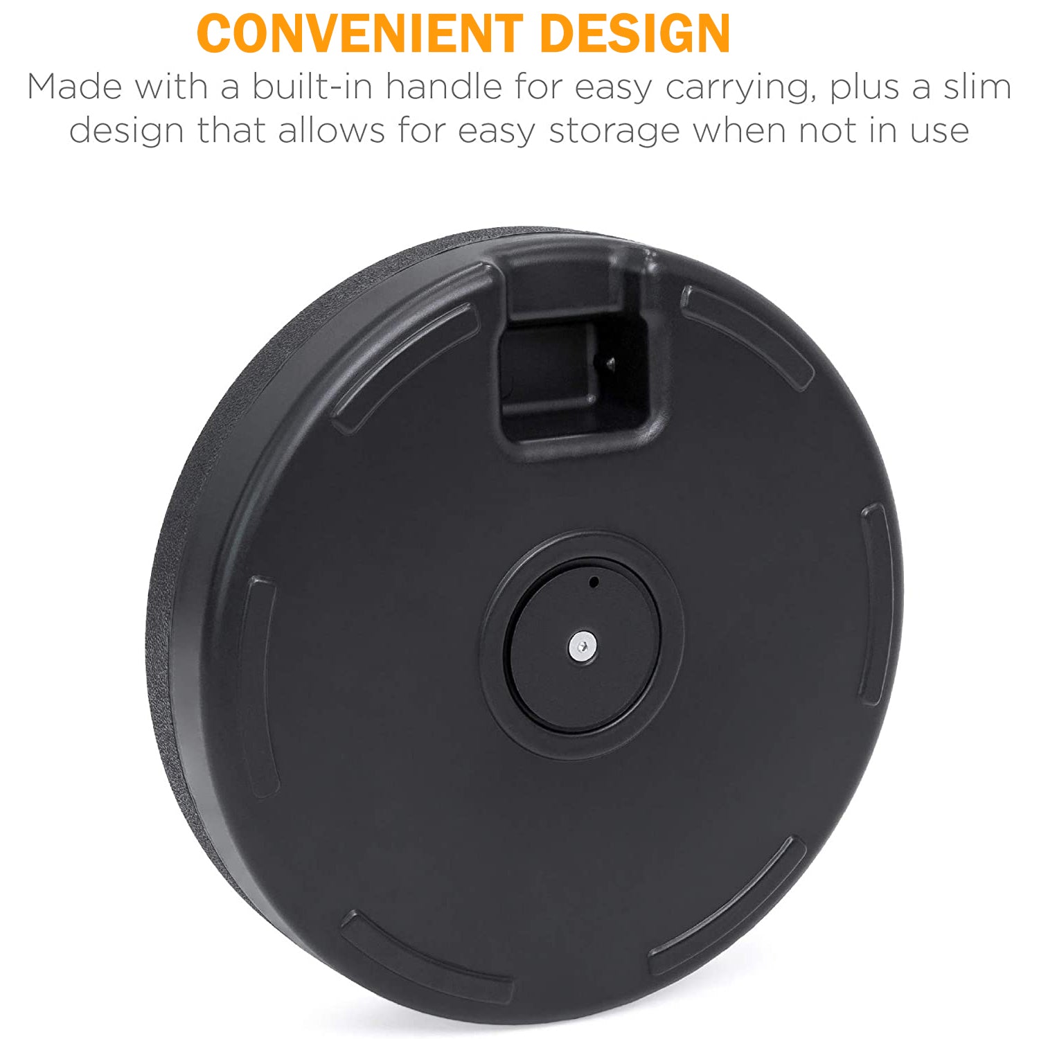 20インチ 丸型プラスチック製パティオ傘ベース(黒)