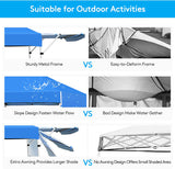 17 フィート x 10 フィートの青いポップアップ キャノピー、調節可能なインスタント サンシェルターとキャリーバッグ付き