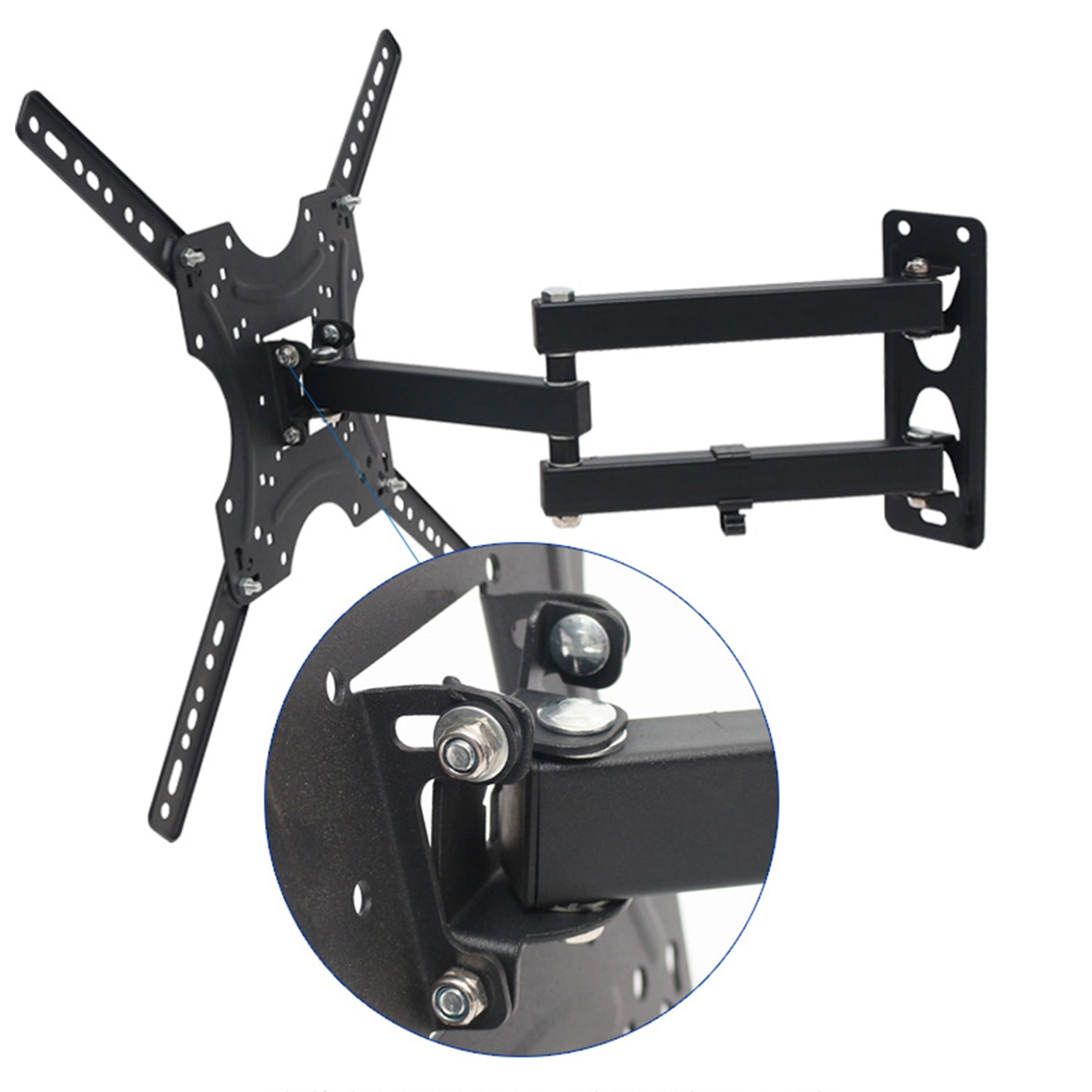 テレビ壁掛けマウント 17インチ~55インチ コーナーフルモーション関節式テレビ壁掛けマウントブラケット、ブラック