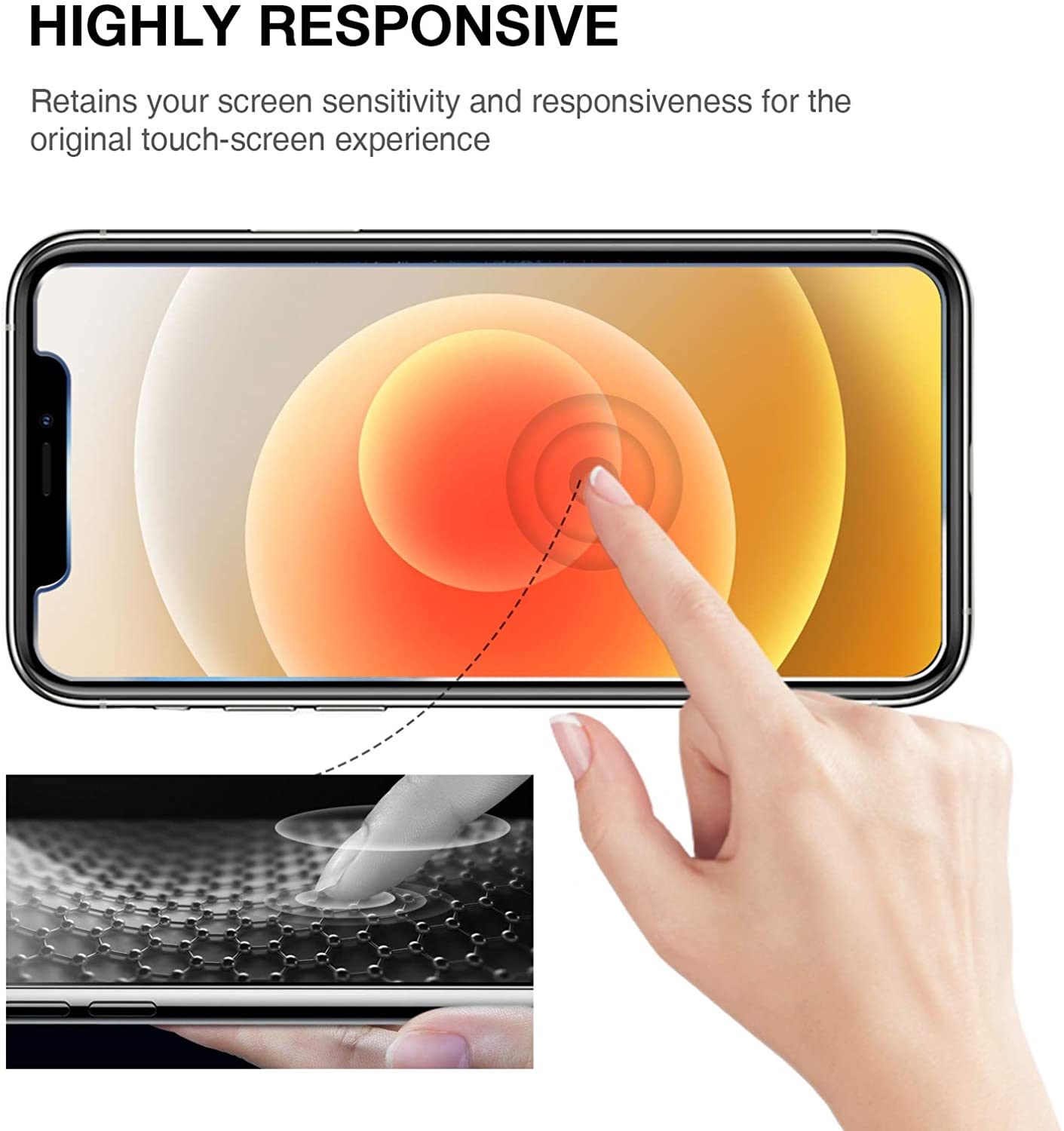 iPhone 12 および iPhone 12 Pro 6.1 インチ対応スクリーンプロテクター 3 枚パック - 強化ガラススクリーンプロテクターフィルム