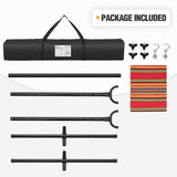 10 フィート ファブリック コットン ハンモック ベッド、省スペース スチール スタンド付き、トロピカル (耐荷重 450 ポンド、プレミアム キャリーバッグ付属)