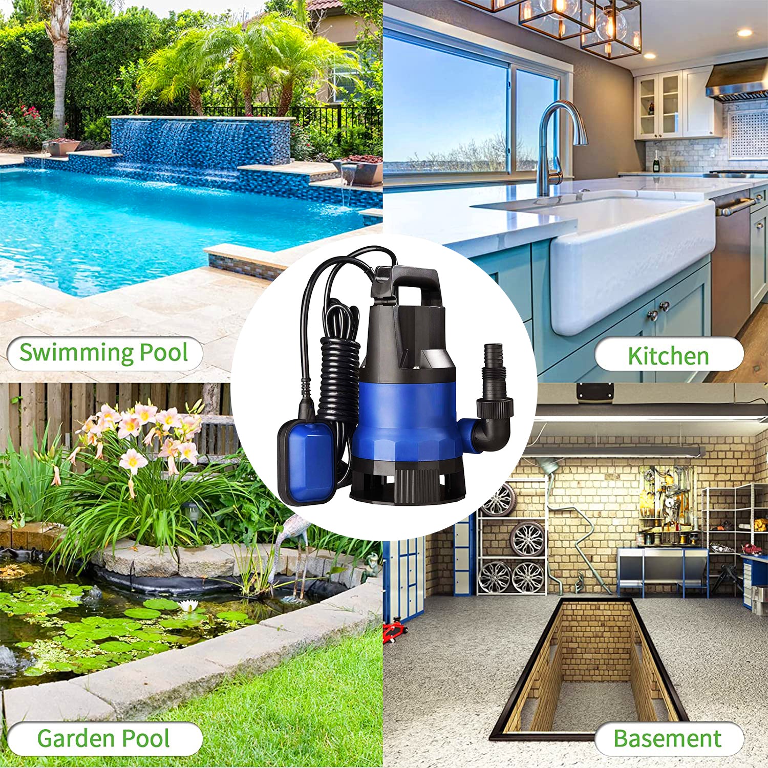 1馬力プラスチック水中ユーティリティポンプ