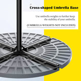 10 フィート スチール カンチレバー ソーラー LED オフセット 屋外パティオ傘 ベージュ