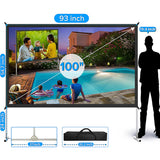 100インチ ポータブルプロジェクタースクリーン キャリーバッグ付き