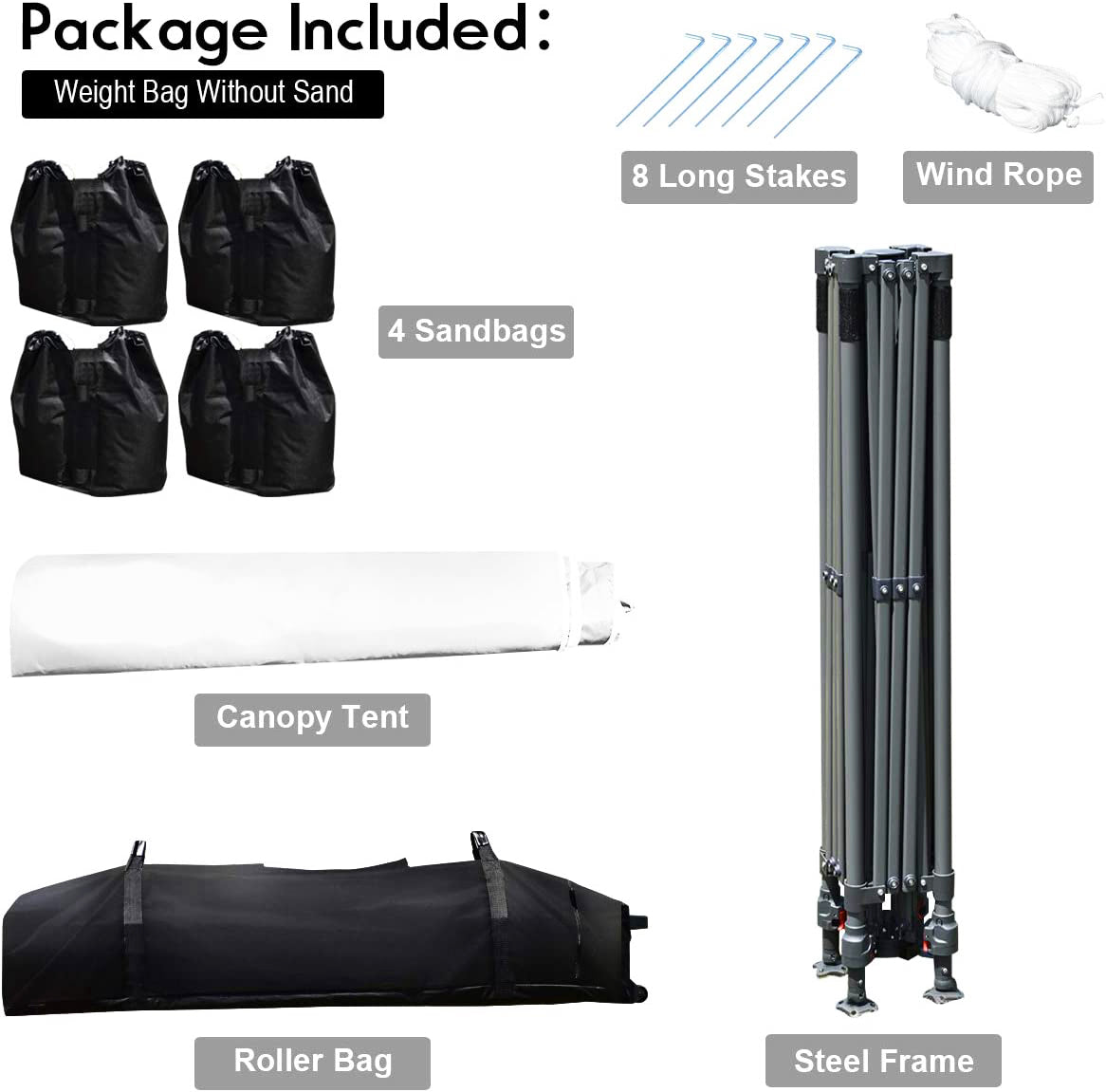 10 フィート x 10 フィート ホワイト インスタント キャノピー ポップアップ テント