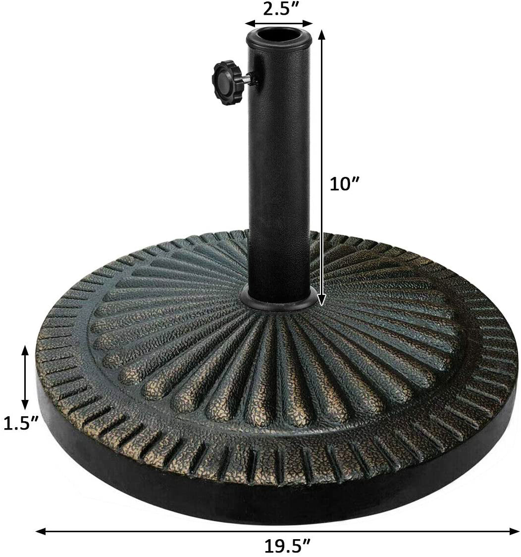 31.5 ポンド アンティークブロンズ屋外パティオ傘ベース