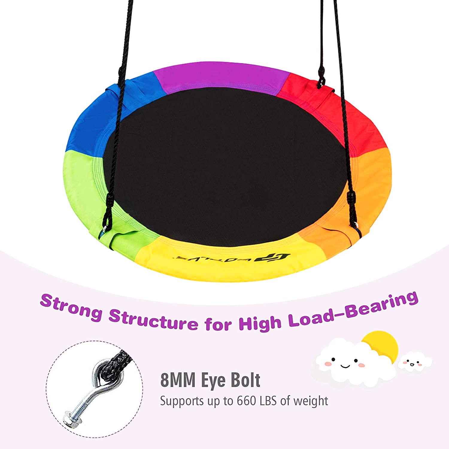 1人用スチールフレームスリングポーチスイング マルチカラー