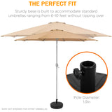 20インチ 丸型プラスチック製パティオ傘ベース(黒)