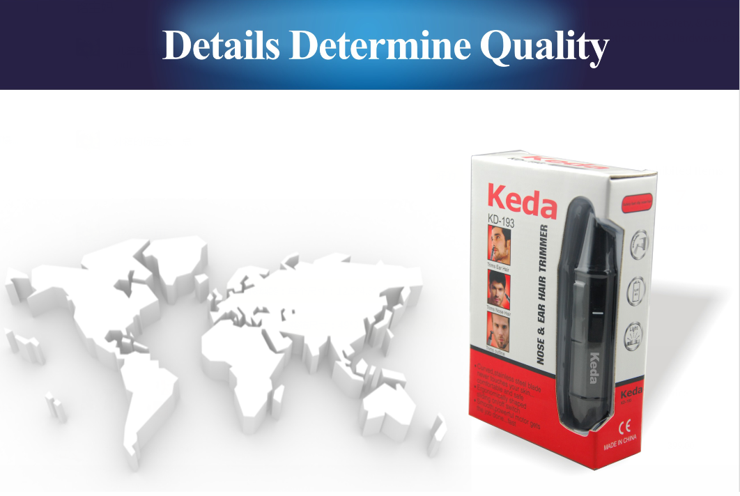 LEDライト付き防水ステンレススチール鼻毛・耳毛トリマー