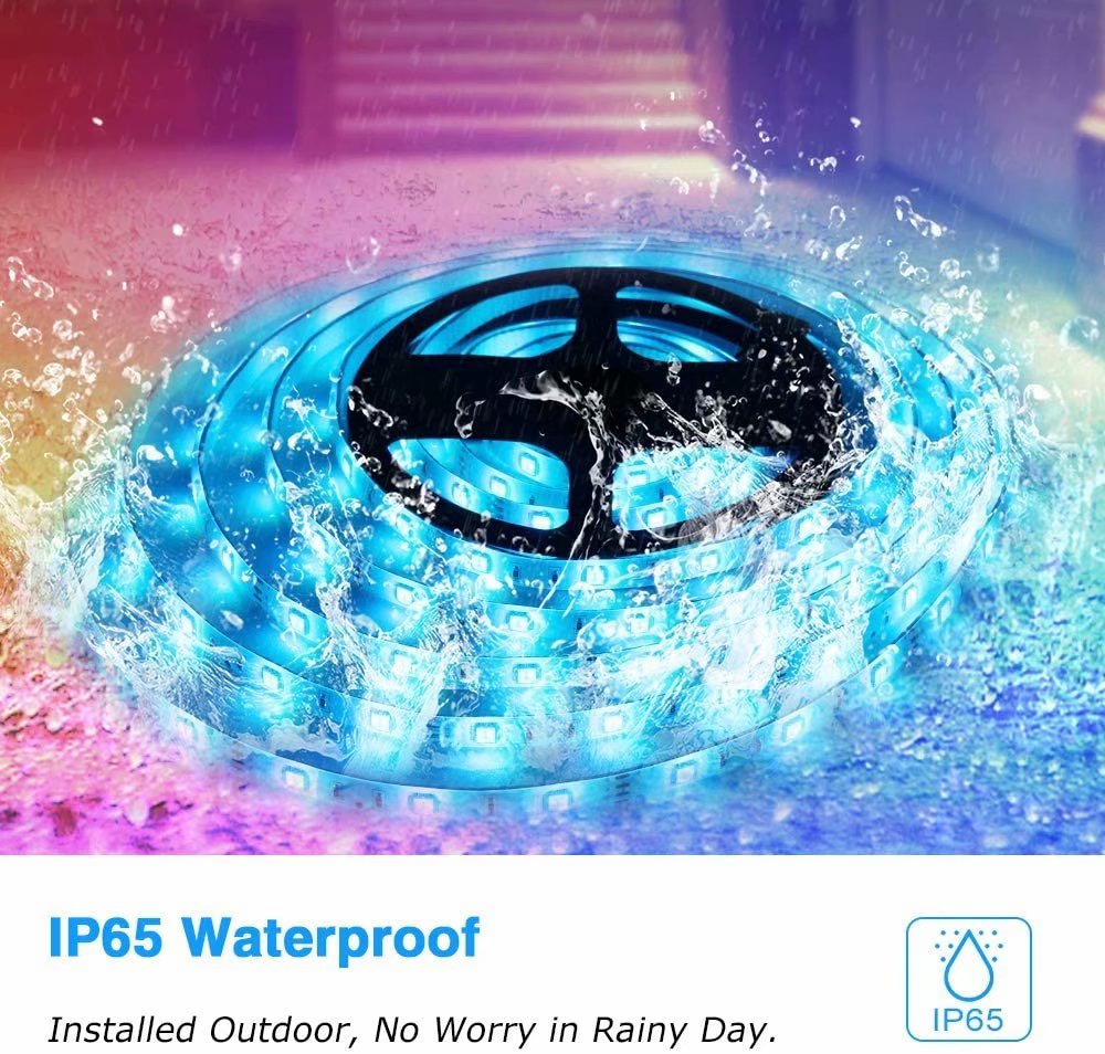 LED ライトストリップ 32.8 フィート 5050 300 LED 44 キー IR リモートコントロール 防水 色が変わる LED ライトストリップ LED ライトストリップ 家庭用