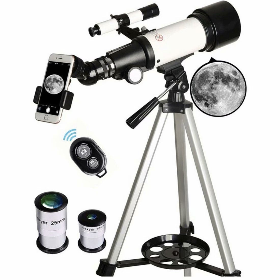 SKONYON 望遠鏡 子供 初心者 大人用 70mm 天文学屈折望遠鏡 調節可能な三脚付き - 子供へのプレゼントに最適な望遠鏡