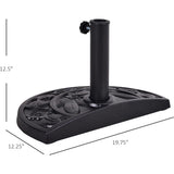 20 ポンド樹脂製屋外パティオ傘ベース(黒)