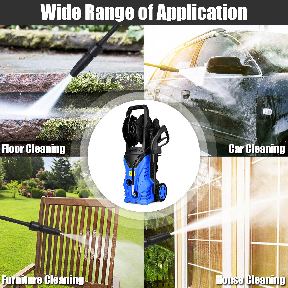 2030 PSI 1.6 GPM 15 アンペア冷水電動高圧洗浄機