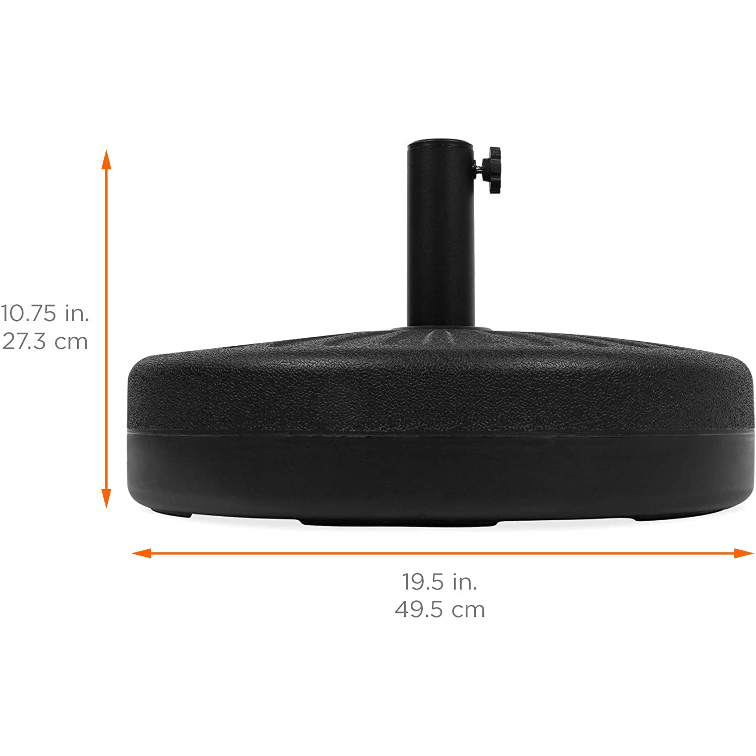 20インチ 丸型プラスチック製パティオ傘ベース(黒)
