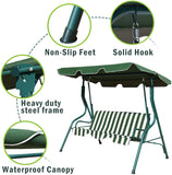 取り外し可能なクッションとコーティングされたスチールフレームを備えた3人用屋外パティオスイングチェア