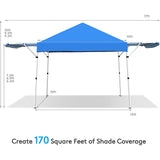 17 フィート x 10 フィートの青いポップアップ キャノピー、調節可能なインスタント サンシェルターとキャリーバッグ付き