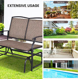 2人用ブラウンメタル屋外ベンチ