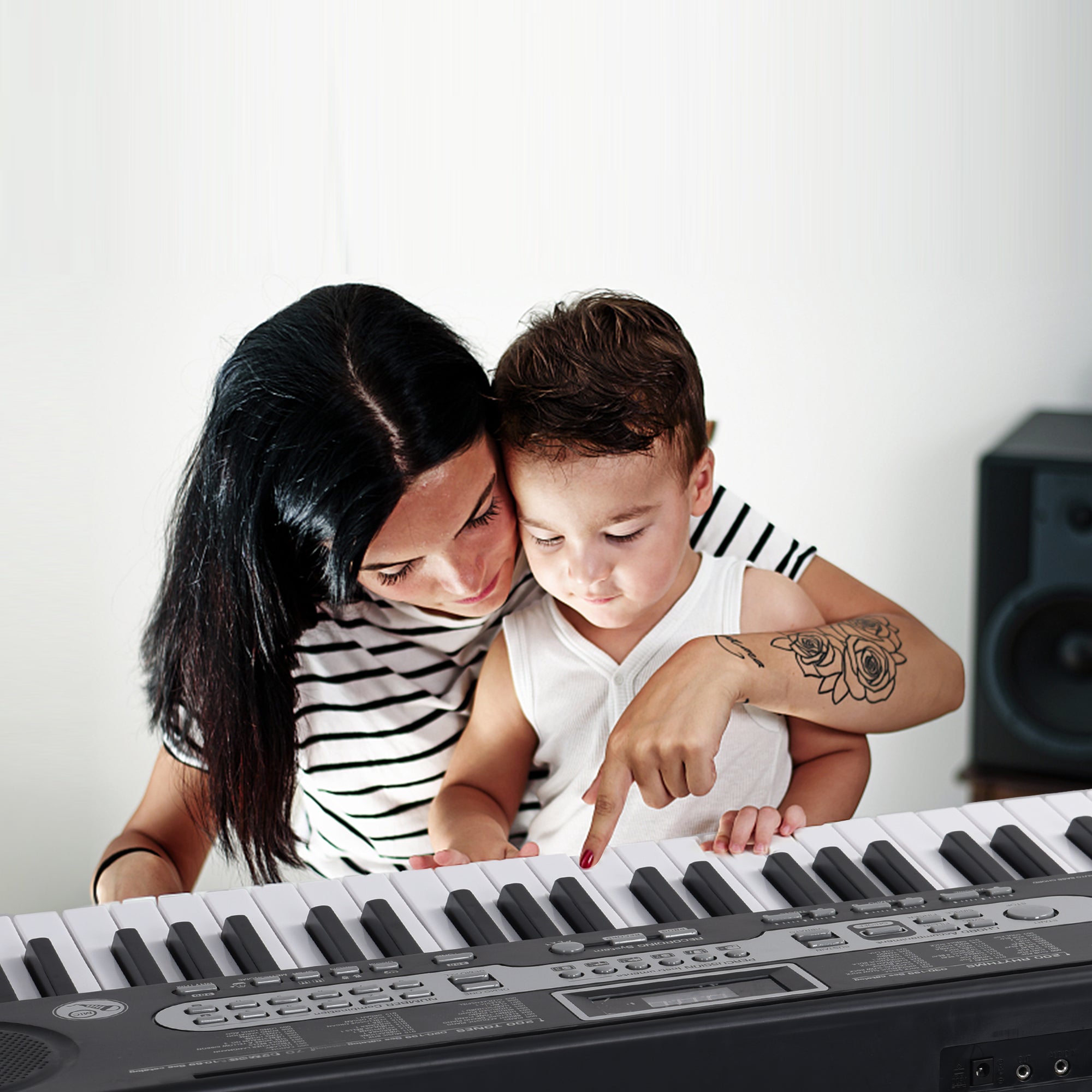 ピアノ キーボード セット SKONYON 61キー デジタル エレクトリック ピアノ キーボード 電子キーボード 初心者向け ブラック