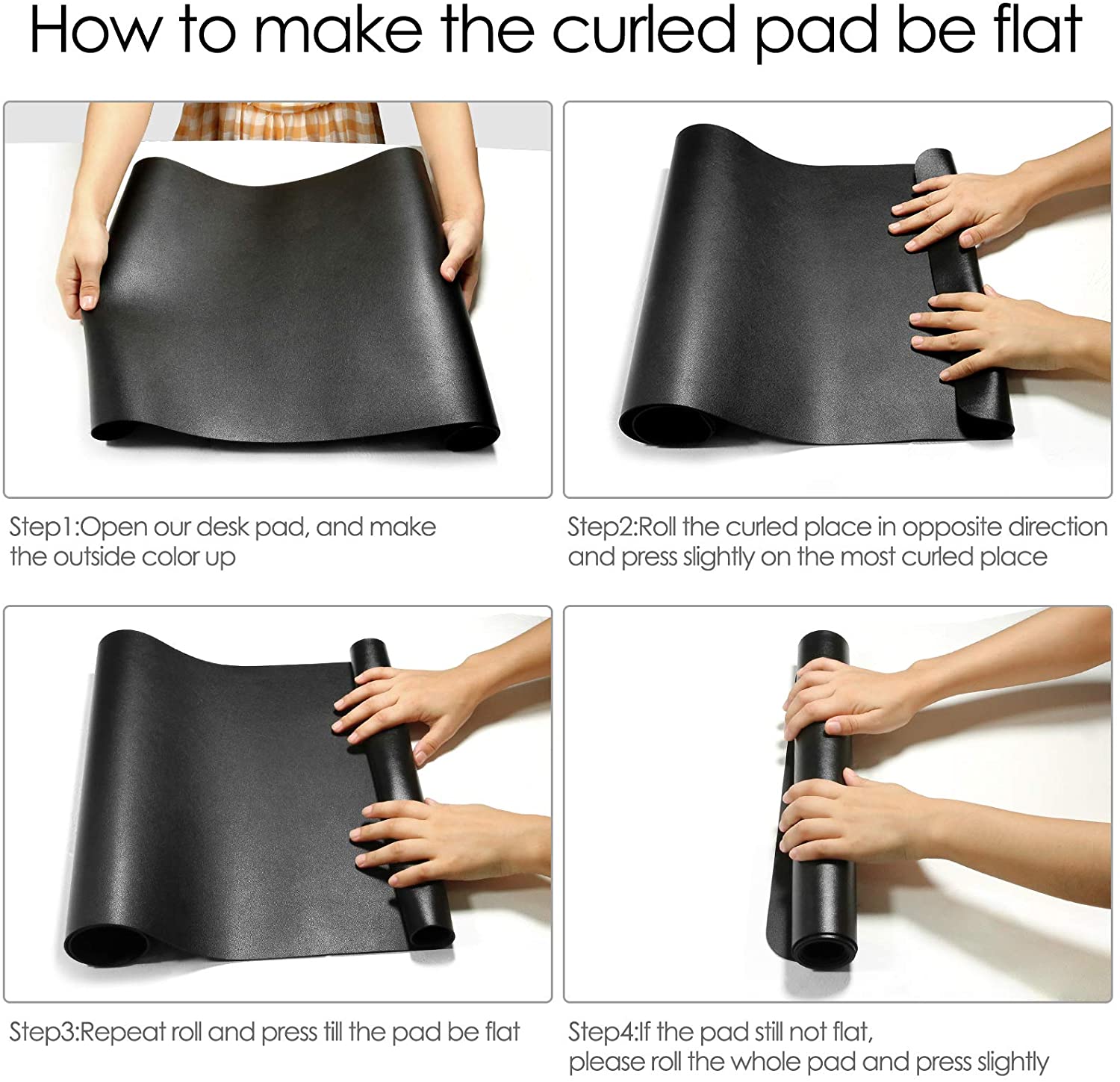 SKONYON 両面デスクパッドプロテクター、大型ゲーミングマウスパッド、31.5インチ x 15.7インチ PUレザーデスクパッド、キーボードとマウス用、デスクマット、ブラック