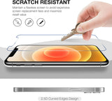 iPhone 12 および iPhone 12 Pro 6.1 インチ対応スクリーンプロテクター 3 枚パック - 強化ガラススクリーンプロテクターフィルム