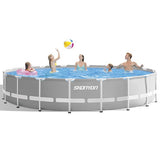 SKONYON 12' x 30" Outdoor Round Frame Above Ground Swimming Pool with Pump Rectangular Pool Set Include Filter Pump, and pool Cover