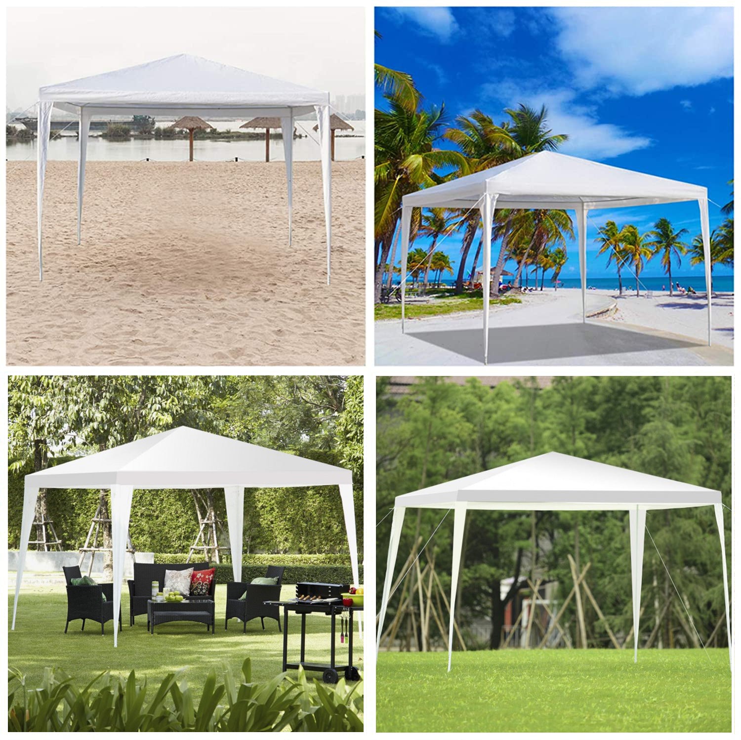 10 ft. x 10 ft. White Canopy Tent Heavy-Duty Wedding Party Tent Canopy