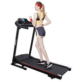 SKONYON Electric Folding Treadmill 2.0 HP for Home Use, Easy Assembly Compact Running Machine with Speaker and Cup Holder