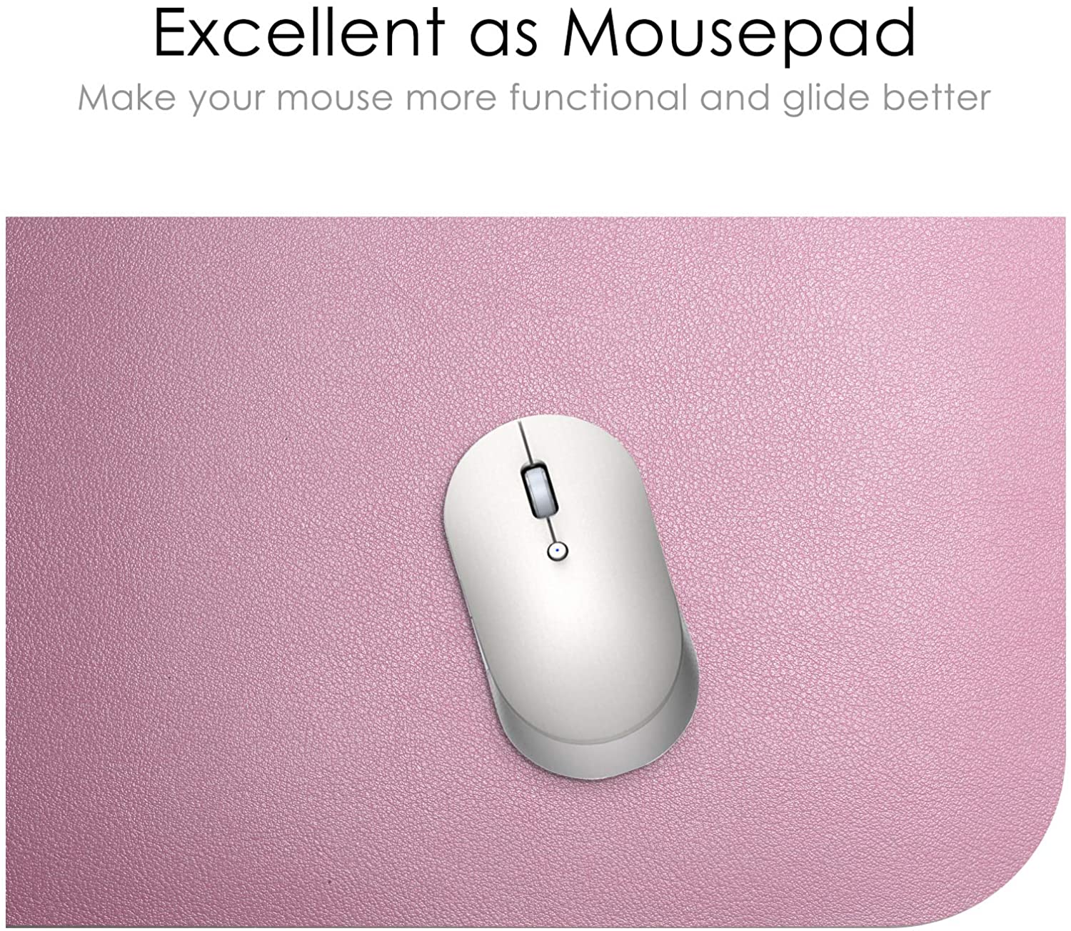 SKONYON 両面デスクパッドプロテクター、大型ゲーミングマウスパッド、31.5インチ x 15.7インチ PUレザーデスクパッド、キーボードとマウス用、デスクマット、パープル/ピンク