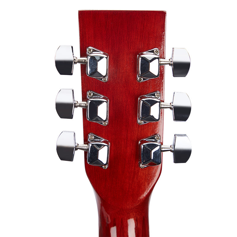 SKONYON 41インチ フルサイズ オールウッド アコースティックギター スターターキット ギグバッグ、Eチューナー、ピック、ストラップ、ラグ付き - ブラック