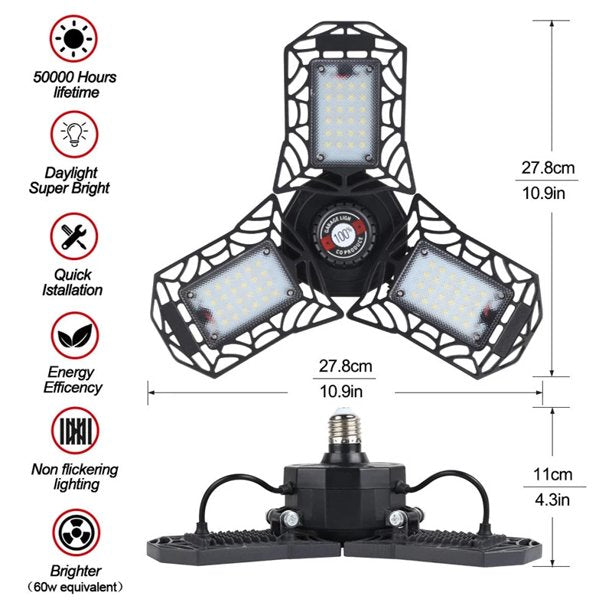 LED ガレージ ライト 110V E26 超高輝度 調節可能 LED ショップ ライト ガレージ、ワークショップ、作業台、納屋、倉庫、全エリア、地下室用
