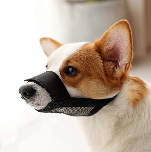 噛みつき防止犬用口輪、ナイロン製ソフト犬用口輪、安全、調節可能なループ、通気性のあるメッシュ生地、小型から大型犬まで噛みつき防止、吠え防止、舐め防止