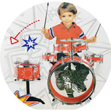 SKONYON11Pieces Of Kids Drum Set Musical Instrument Toy Toy Set Kids Starter Drum Set w/ Bass Drum, Tom Drums, Snare, Cymbal, Stool, Drumsticks - Red