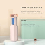 UVライトサニタイザー、ポータブル旅行用紫外線消毒ランプ、化学薬品不使用、ホテル、家庭用ワードローブ、トイレ、車、ペットエリア、殺菌、ゴールデンピンク