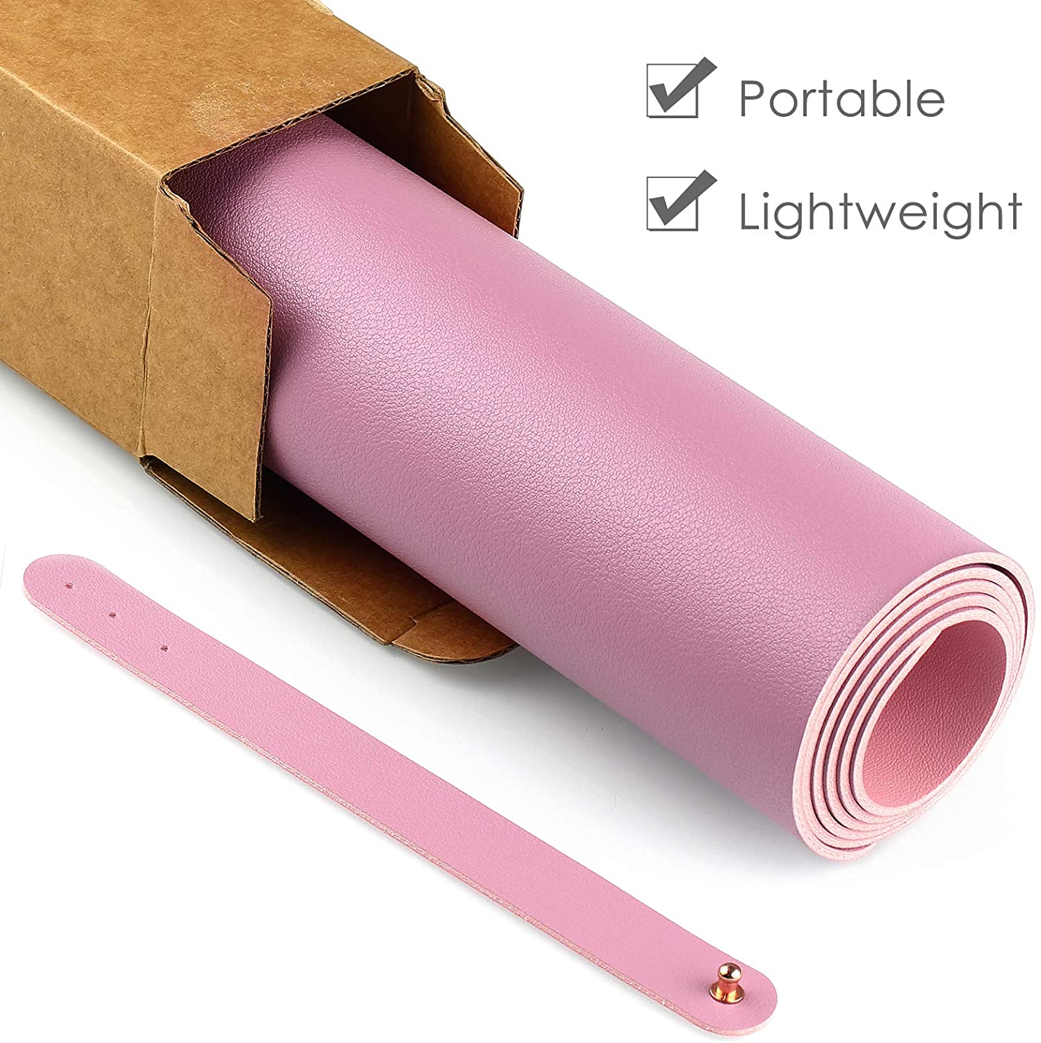 SKONYON 両面デスクパッドプロテクター、大型ゲーミングマウスパッド、31.5インチ x 15.7インチ PUレザーデスクパッド、キーボードとマウス用、デスクマット、パープル/ピンク