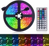 LED ライトストリップ、16.4フィート 5m RGB LED ライトストリップ 色が変わる 3528 300 LED 44キー IR リモコン付き 自宅、寝室、キッチン、DIY デコレーション用